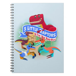 Tres pequeños rapaces y cuadernos de T-Rex