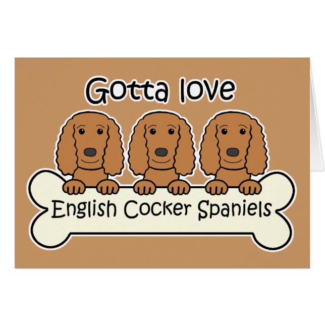 Tres perros de aguas de cocker ingleses (Anverso (Horizontal))