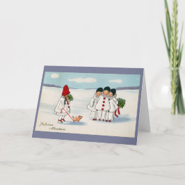 Tres Pierrots y un cerdo en navidad de un correo