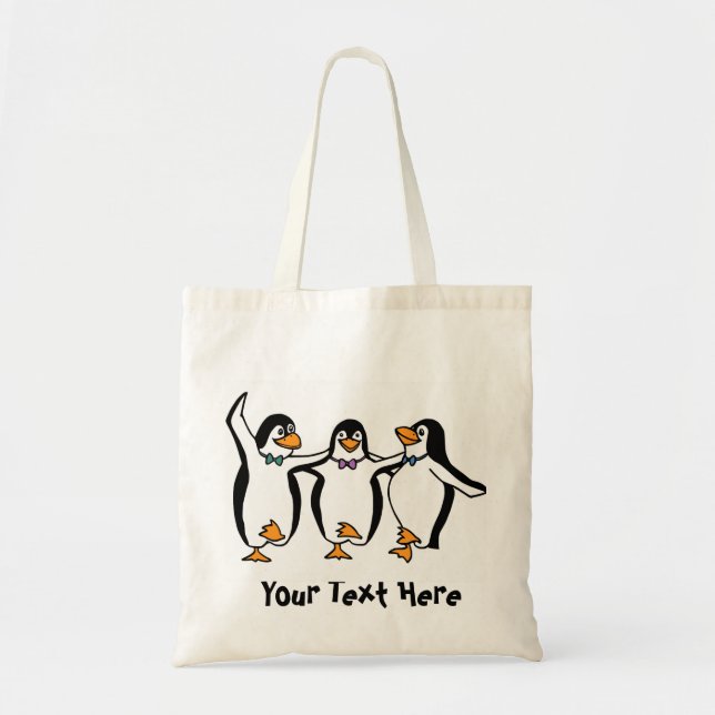 Tres pingüinos bailarines en la bolsa (Frente)