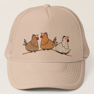 Tres pollos en un Branche - gorra del casquillo