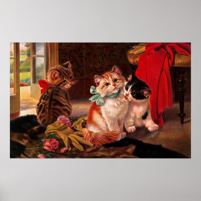 Tres Posters de Kitten de época (Frente)