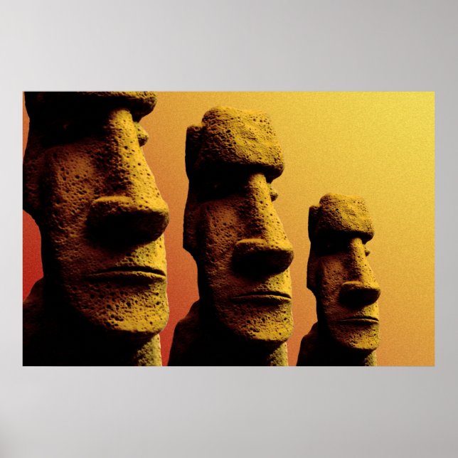 Tres posters de Moai (Frente)