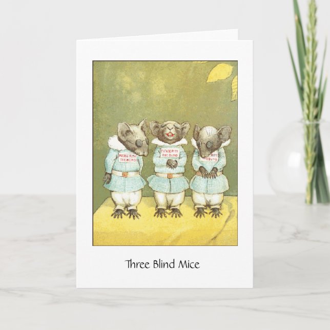 Tres ratones ciegos, tarjeta de felicitación (Anverso)