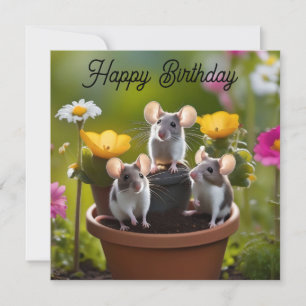 Tres Ratones En Flores,