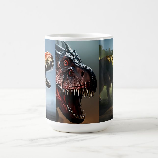 Tres razas de dinosaurios, tazas de café (Centro)
