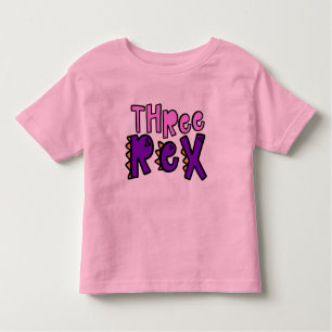 Tres Rex Chica de Cumpleaños Camiseta Toddler