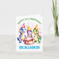Tres rex lindo dinosaurios tarjeta de felicitación