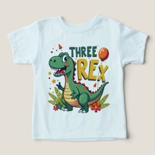 Tres Rex T-Shirt: ¡Tres años de diversión de Dino!