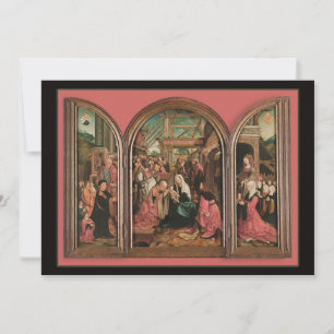 Tres reyes adoran la tarjeta de Jesús del bebé