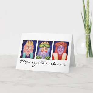 Tres reyes Navidades de arte saludan tarjetas