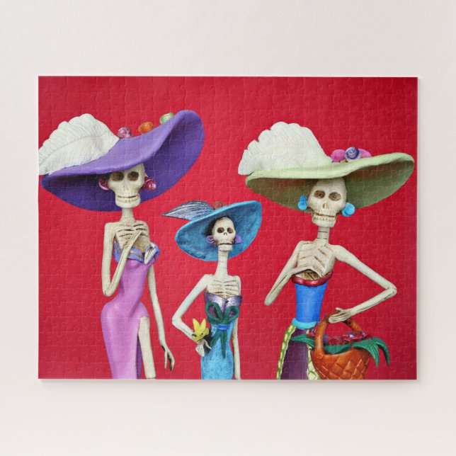 Tres rompecabezas de Catrinas (Horizontal)