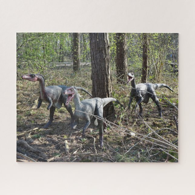 Tres rompecabezas de dinosaurios en ejecución (Horizontal)