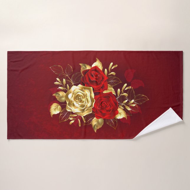 Tres Rosas Joyas (Toalla de baño)