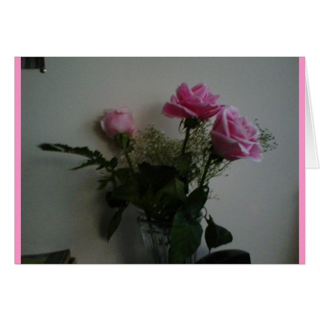 Tres rosas rosadas (Anverso (Horizontal))
