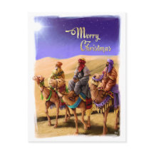 Tres sabios pintando postales de Navidades