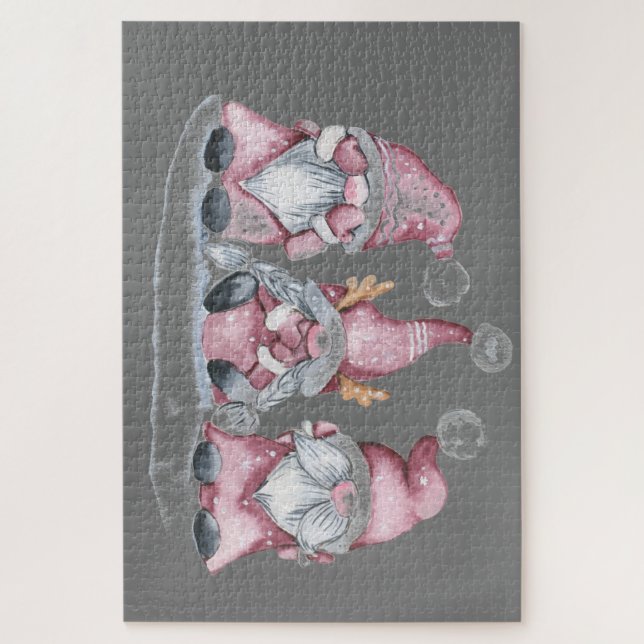 Tres sabios rompecabezas de Gnomes Forestales (Vertical)