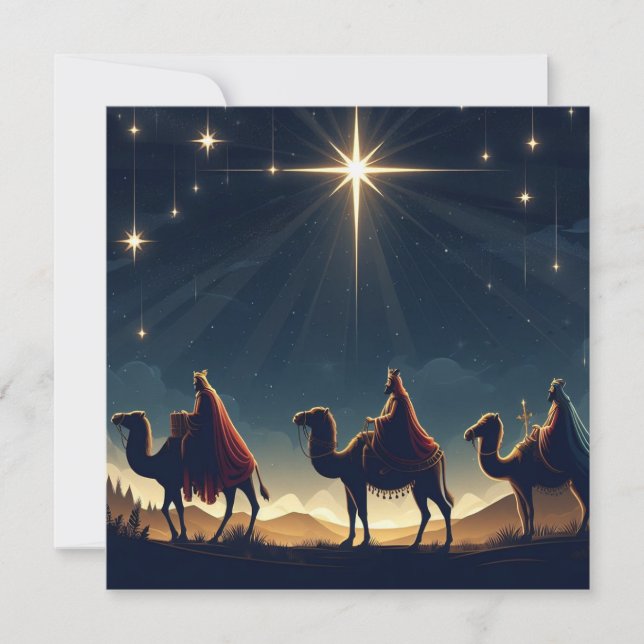 Tres sabios - Tarjeta de Navidad plana (Anverso)