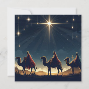 Tres sabios - Tarjeta de Navidad plana