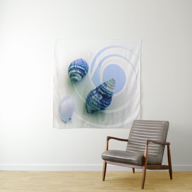 Tres tapices azules de conchas marinas (In situ (horizontal))