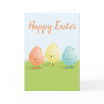 Tres tarjeta de felicitación de los huevos de