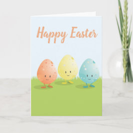 Tres tarjeta de felicitación de los huevos de