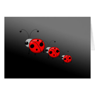Tres tarjetas de felicitación de Ladybugs ilustrad
