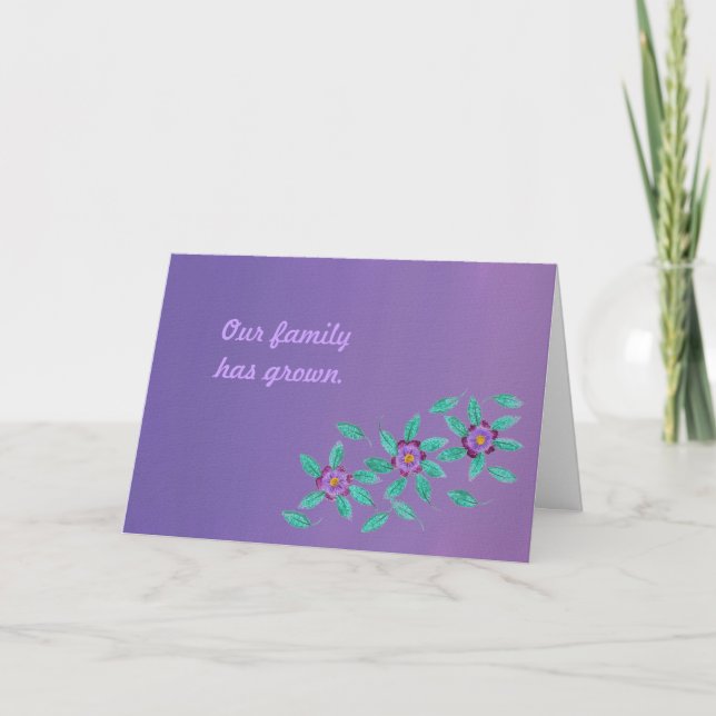 Tres tarjetas de Invitación de adopción de flores  (Anverso)