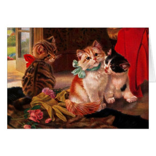 Tres tarjetas de Kitten Vintage