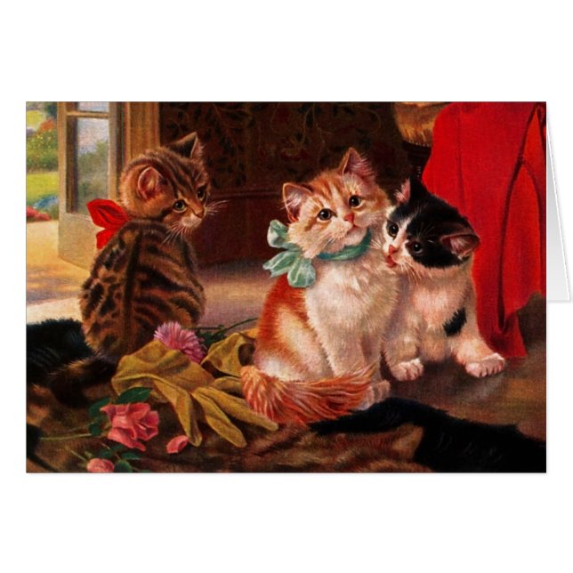 Tres tarjetas de Kitten Vintage (Anverso (Horizontal))