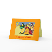 Tres tarjetas de Navidad de los reyes