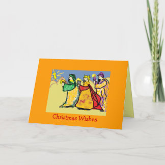Tres tarjetas de Navidad de los reyes