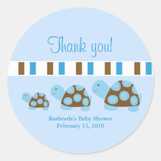 Tres tortugas azules Stripe Mod Favor Pegatinas