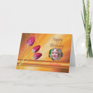 Tres tulipanes Tarjeta de cumpleaños de la foto