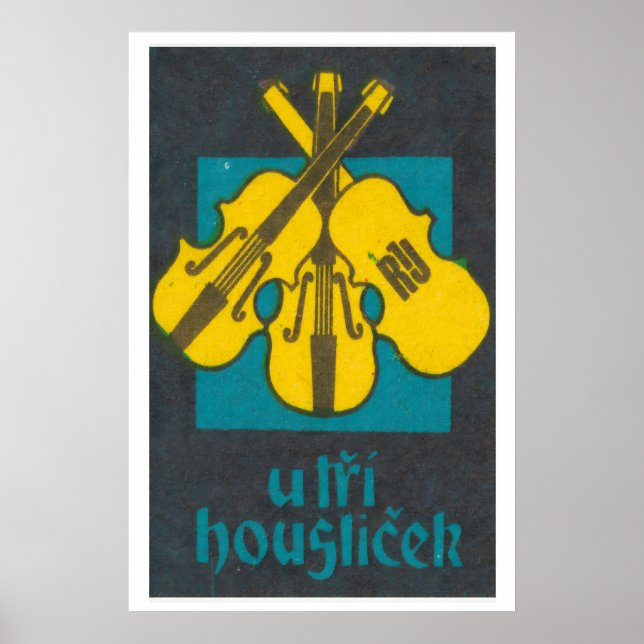 Tres violines Matchbox Arte Impreso, Checoslovaco (Frente)