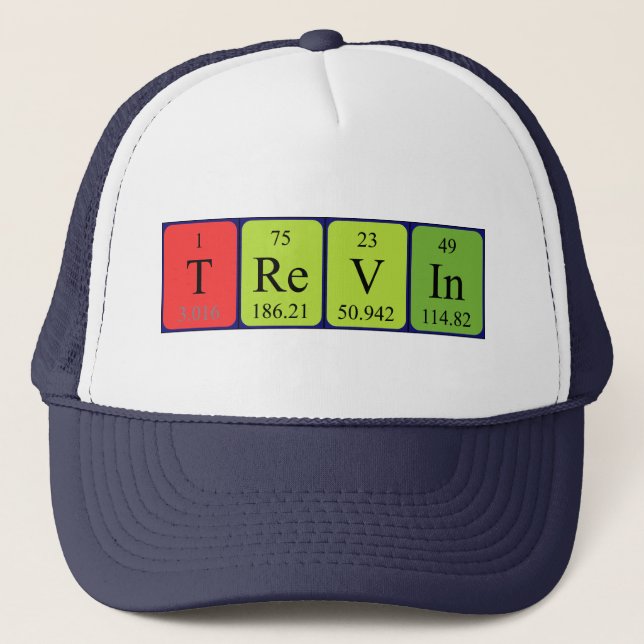 Trevin gorra de nombre de tabla periódica (Anverso)