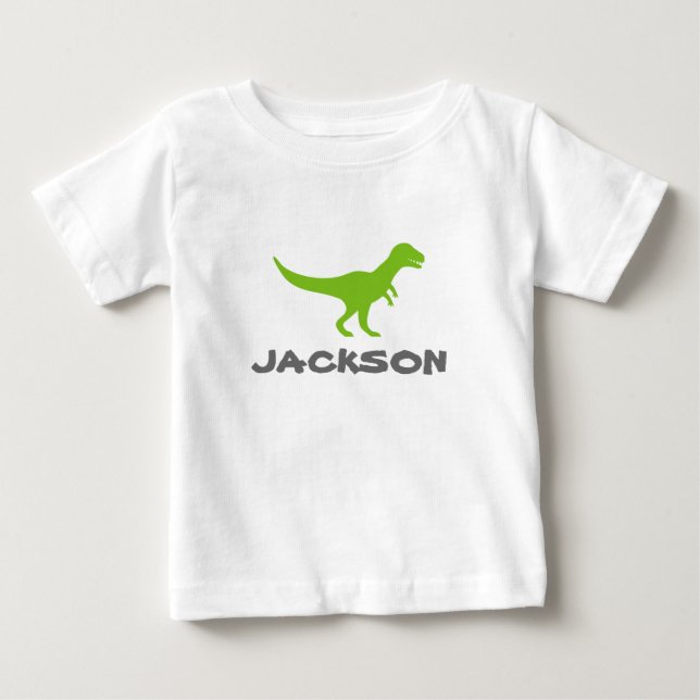 Trex dinosaur camiseta infantil con nombre de niño (Anverso)