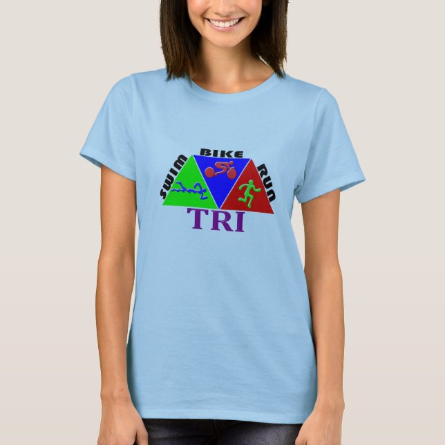 TRI camiseta funcionada con de la nadada del (Anverso)