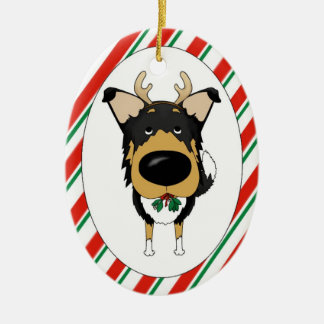 Tri ornamento liso del navidad del collie