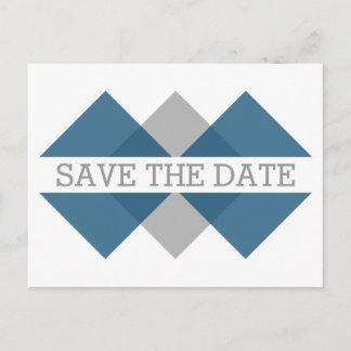 Tríada geométrica gris azul salva la tarjeta posta