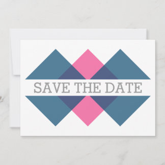 Tríada geométrica rosa azul Guardar la invitación 