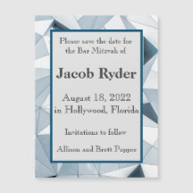 Triangle Blues Magnetic Save the Date Card