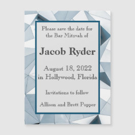 Triangle Blues Magnetic Save the Date Card