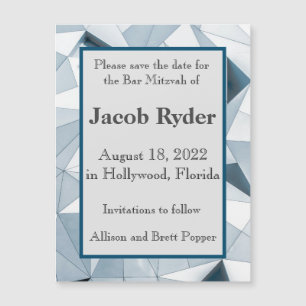 Triangle Blues Magnetic Save the Date Card