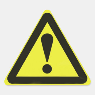 Triangular Advirtiendo, pegatina de cuidado