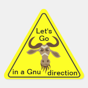 Triangular Algún el Gnu Stuff_Let entra en un pegatina de la