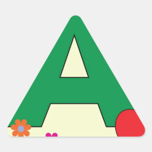 Triangular Apple pone letras a un pegatina