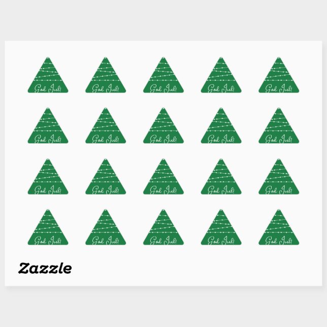 Triangular Árbol de Navidad sueco pegatina personalizado (Hoja)