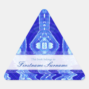 Triangular Bookplate : Pegatina del Triángulo Azul Líquido