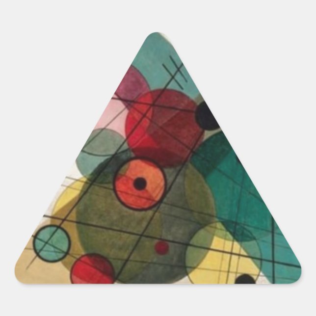 Triangular Círculos de Kandinsky en un Pegatina de círculo (Anverso)